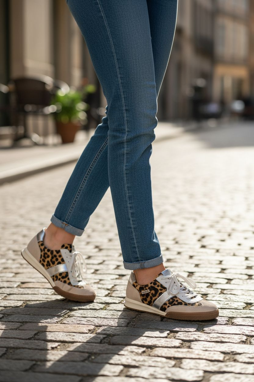 lacets femme modèle Witney sable clair leopard - Mephisto