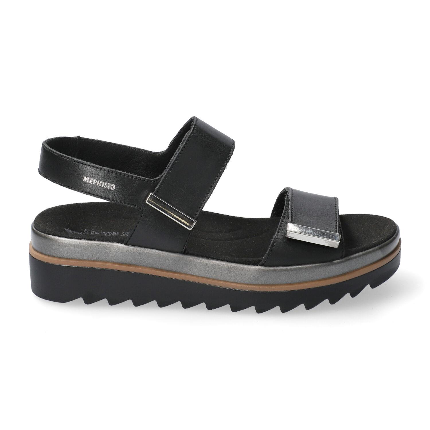 Mephisto Dominica Sandales Femme Cuir - Confort Premium Avec Semelle Soft Air Et Fermeture Velcro