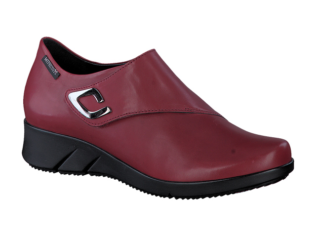 Mephisto Mocassin Femme Olivia Cuir Verni Rouge vin