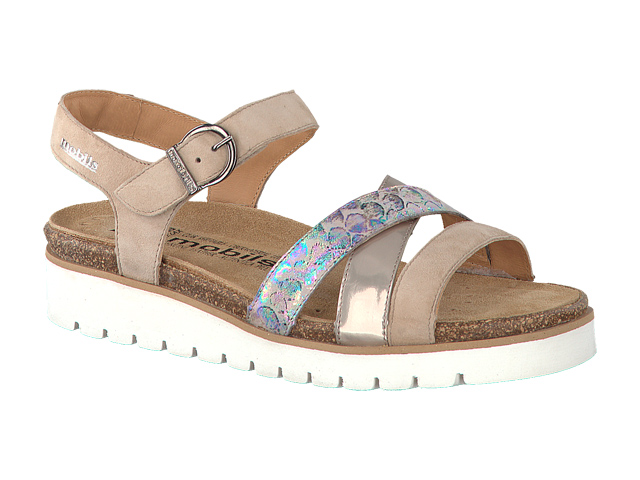 Sandales Mephisto Renza Essentia Pour Femme – Talon Compensé – Confort Marche – Coloris Jaune Bi-matière