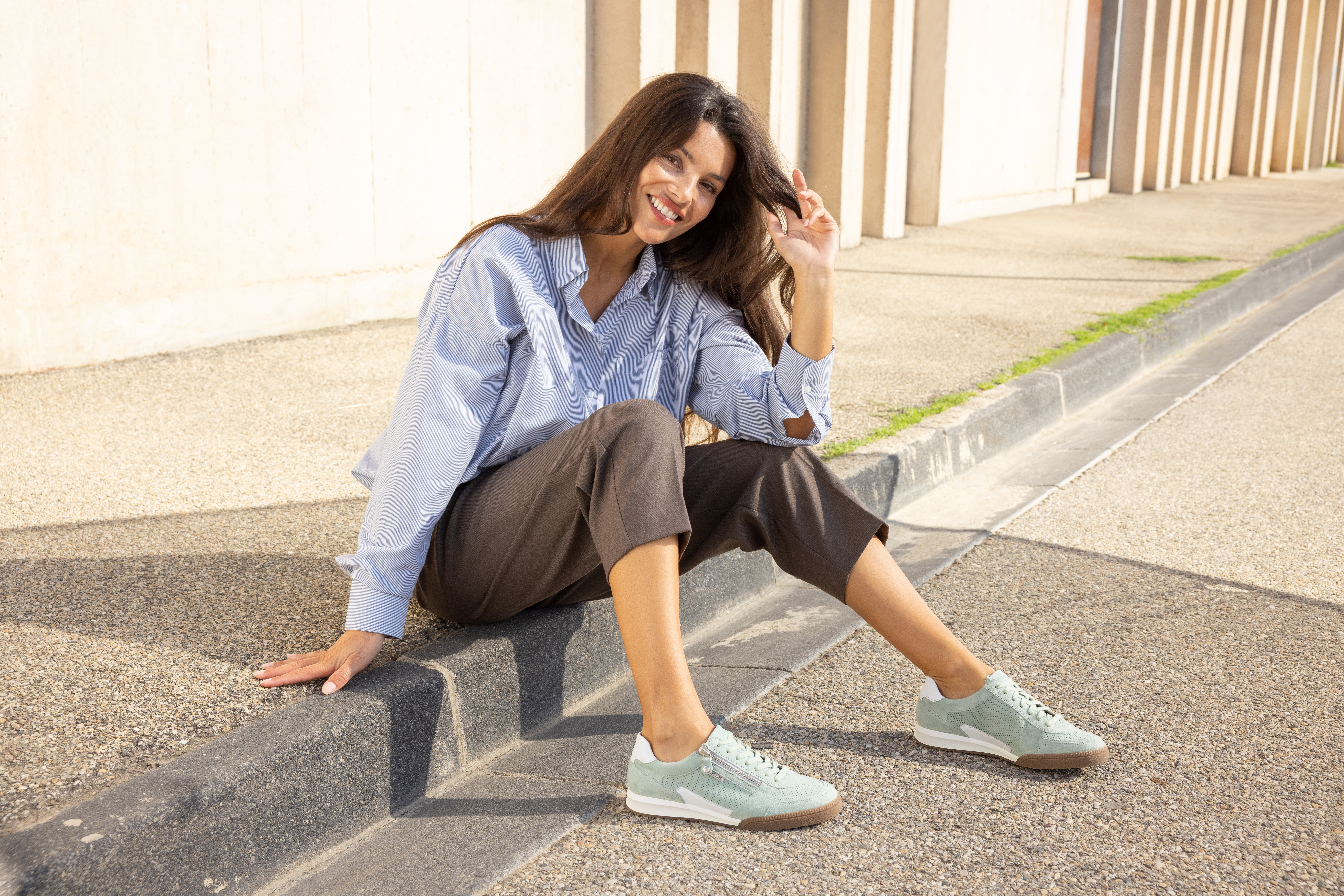 lacets femme modèle Walie Vert eucalyptus - Mephisto